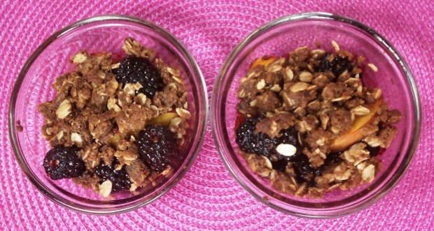 Blackberry Peach Crisps