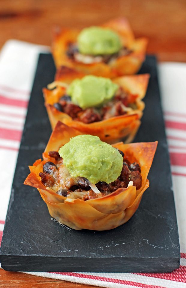 Taco Wonton Cupcakes