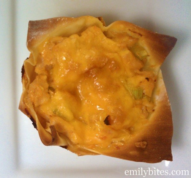 Buffalo Chicken Wonton Cupcakes