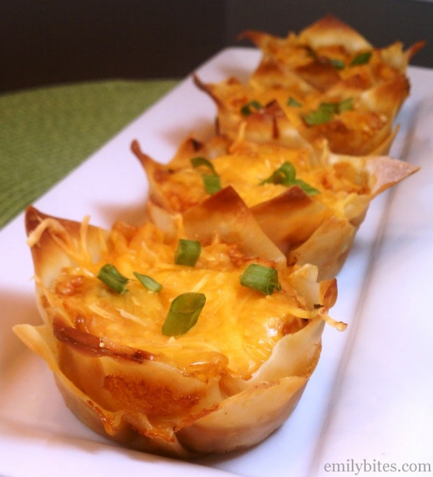 Hawaiian BBQ Wonton Cupcakes