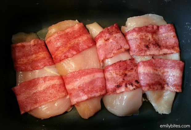 Slow Cooker Apple Bacon BBQ Chicken Raw