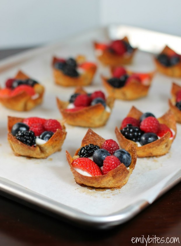Berries and Cream Cinnamon Dessert Cups
