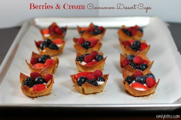 Berries and Cream Cinnamon Dessert Cups