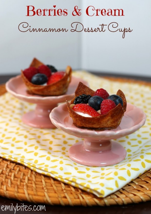 Berries and Cream Cinnamon Dessert Cups