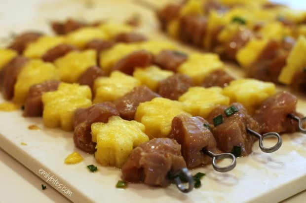 Hawaiian Chicken Skewers Uncooked