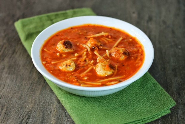 Spaghetti and Meatball Soup