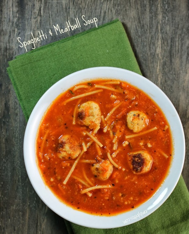 Spaghetti and Meatball Soup