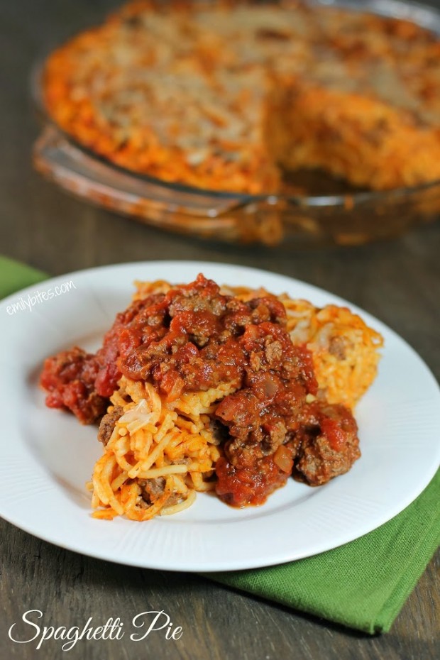 Spaghetti Pie with Meat Sauce
