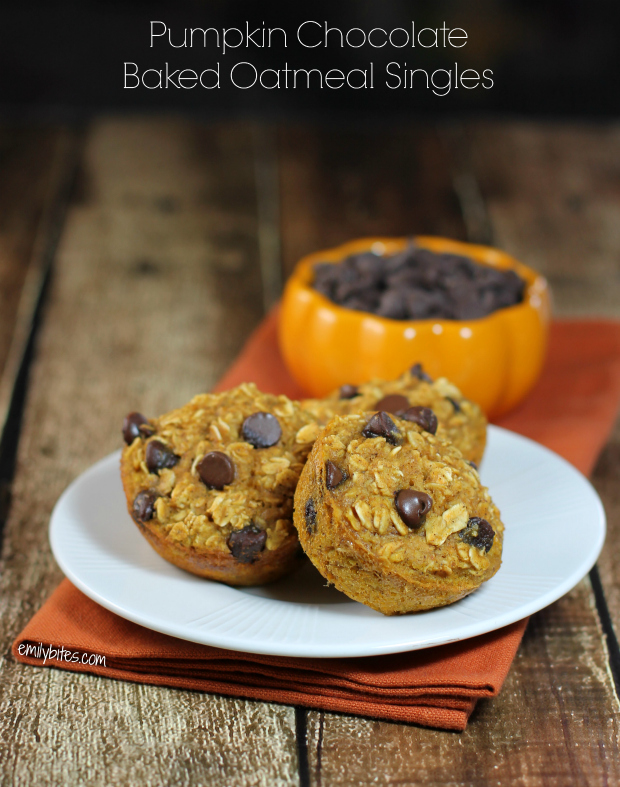 Pumpkin Chocolate Baked Oatmeal Singles