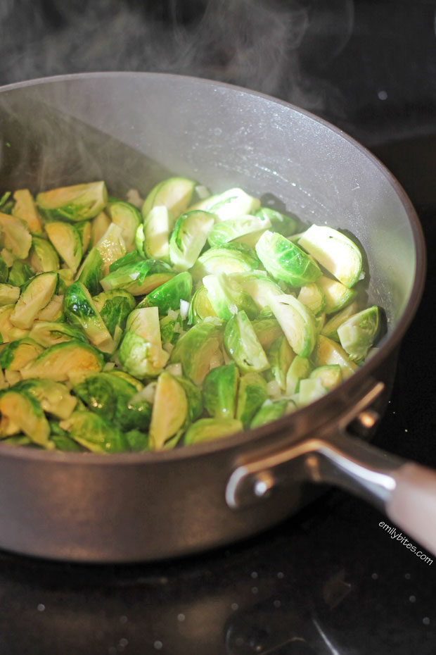 Sauteed Brussels Sprouts and Apples