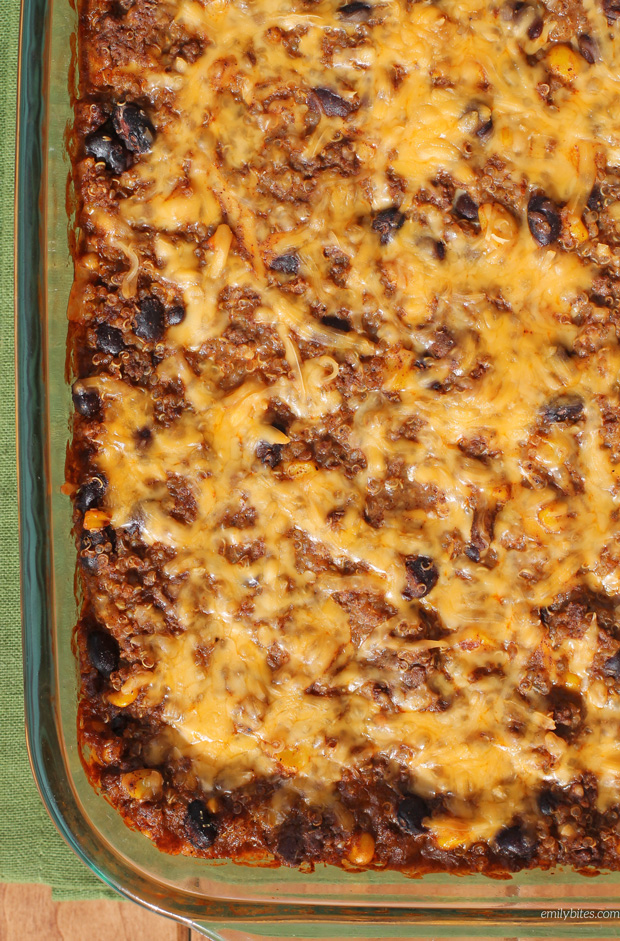 Beef Enchilada Quinoa Bake