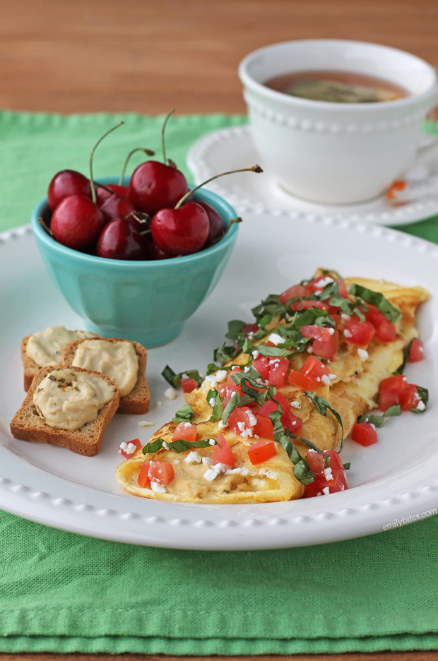Hummus and Feta Omelet