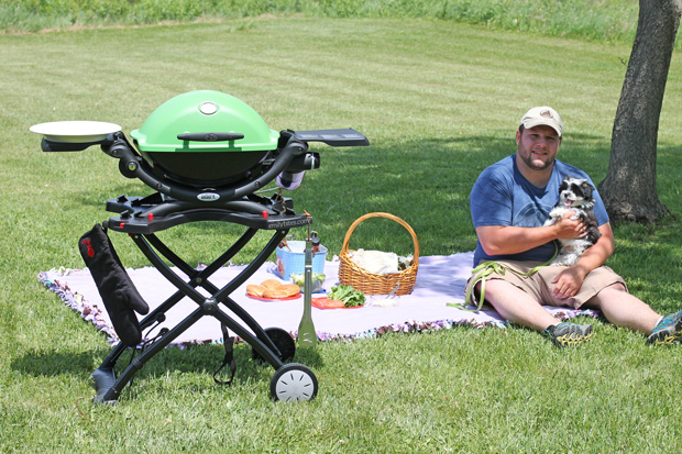 Family Picnic with Black and Blue Burgers