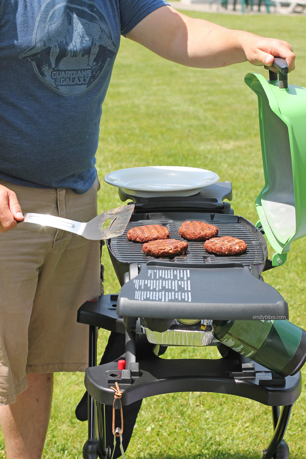 Grilling Black and Blue Burgers