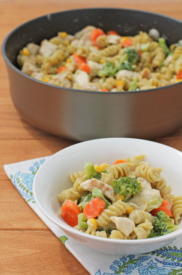 Cheesy Chicken Veggie Pasta Skillet