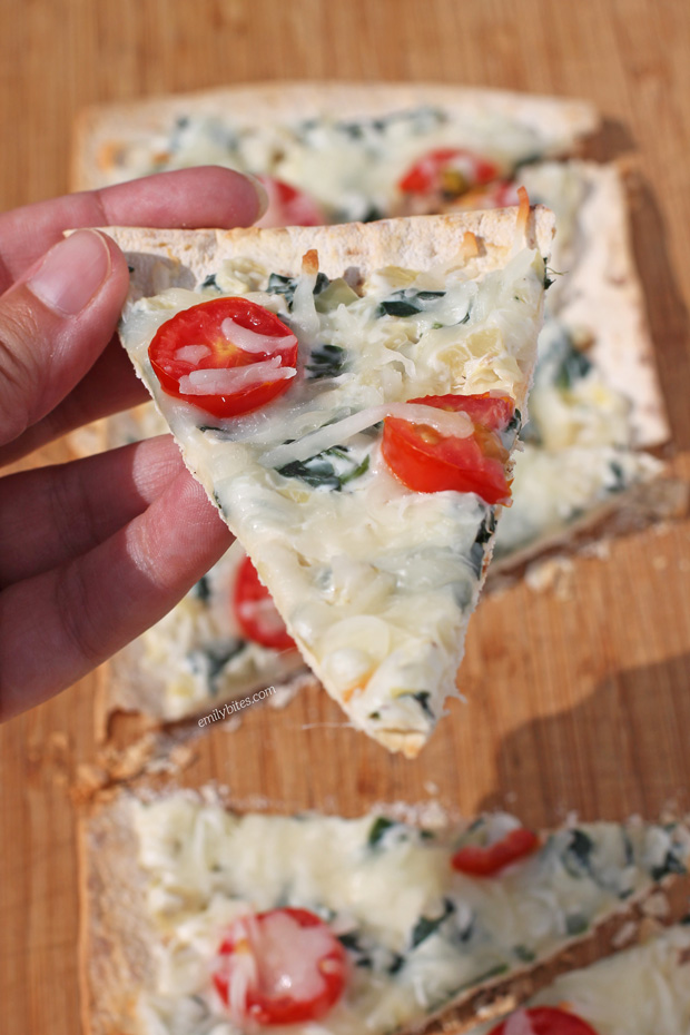 Spinach Artichoke Flatbreads