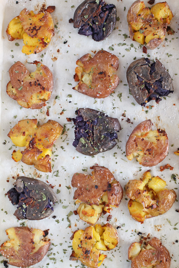 Roasted Smashed Garlic Potatoes