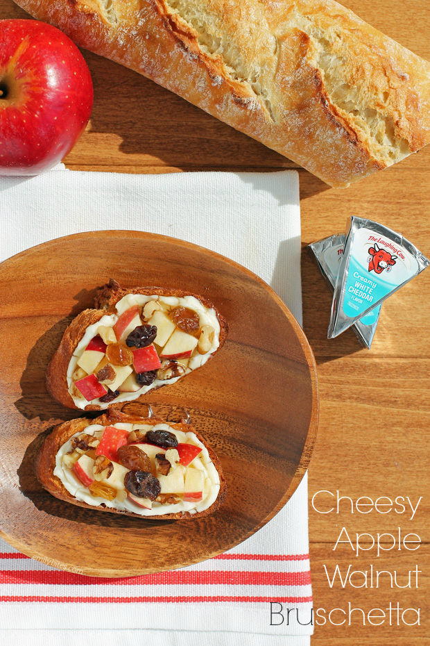 Cheesy Apple Walnut Bruschetta