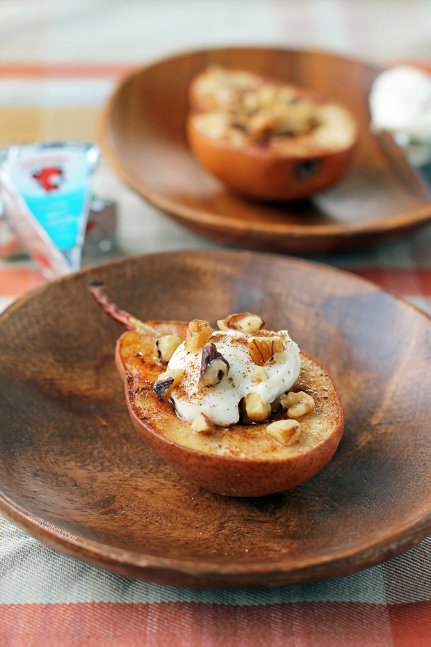 Cheesy Cinnamon Baked Pears
