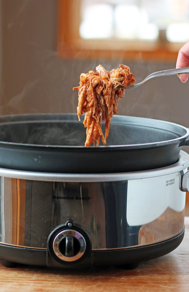 Slow Cooker Apple Bacon BBQ Pulled Pork
