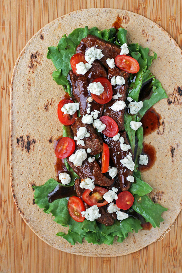 Black and Blue Steak Wraps