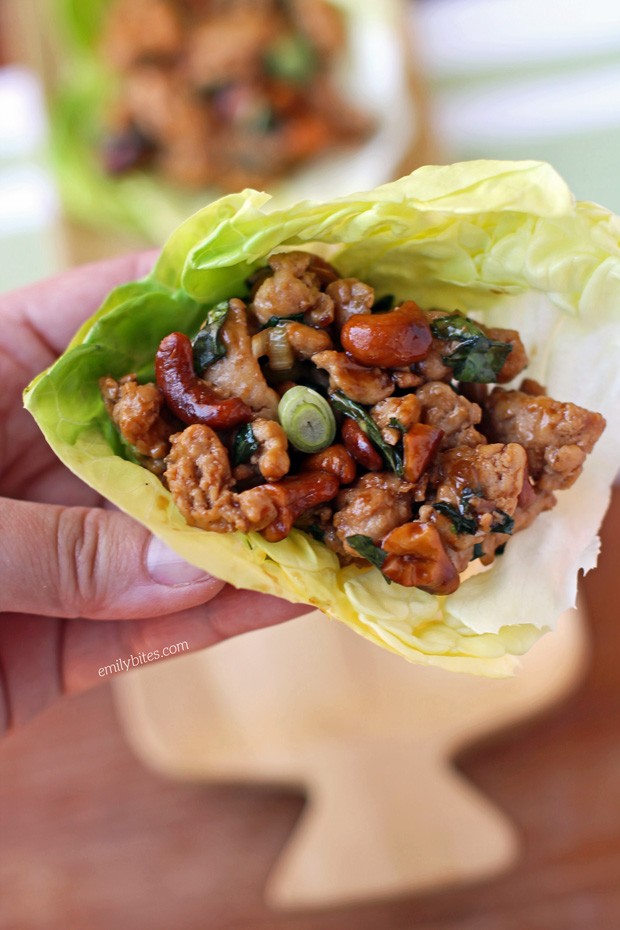Cashew and Basil Chicken Lettuce Wraps