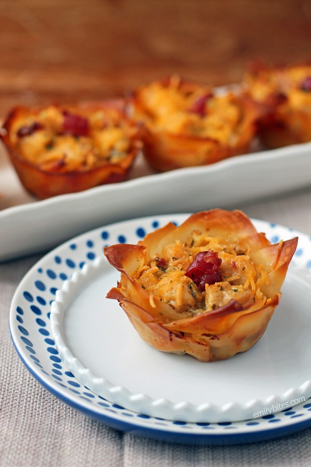 Chicken Bacon Ranch Wonton Cupcakes