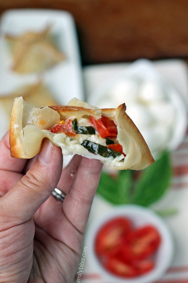 Caprese Wonton Bites