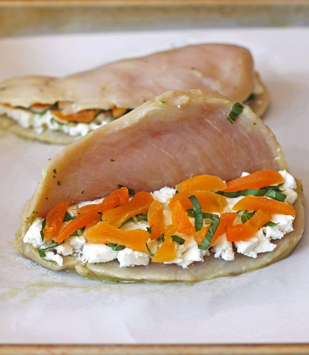 Apricot Goat Cheese Stuffed Chicken
