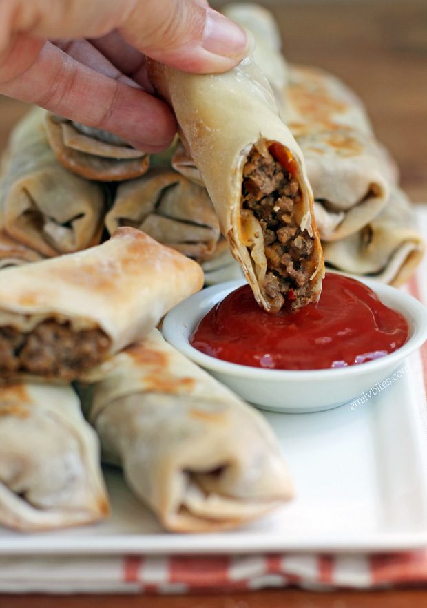 Cheeseburger Egg Rolls
