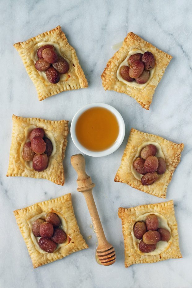 Roasted Grape Cheese Tarts