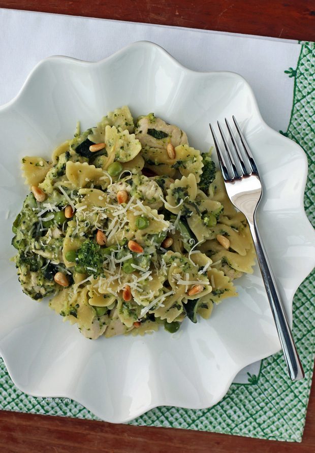Chicken Pesto Parmesan Pasta Skillet