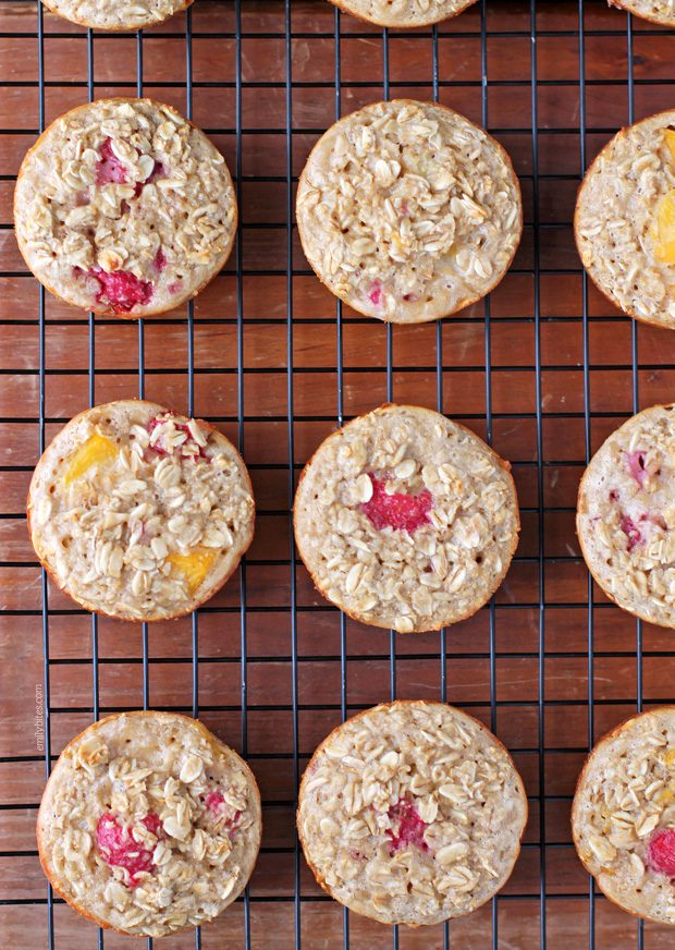 Raspberry Peach Baked Oatmeal Singles