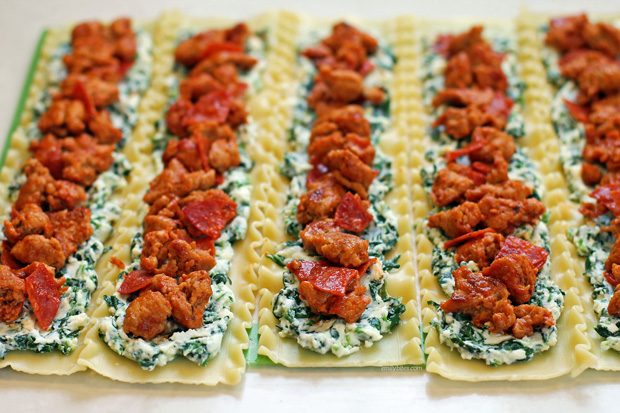 Pizza Lasagna Roll-Ups