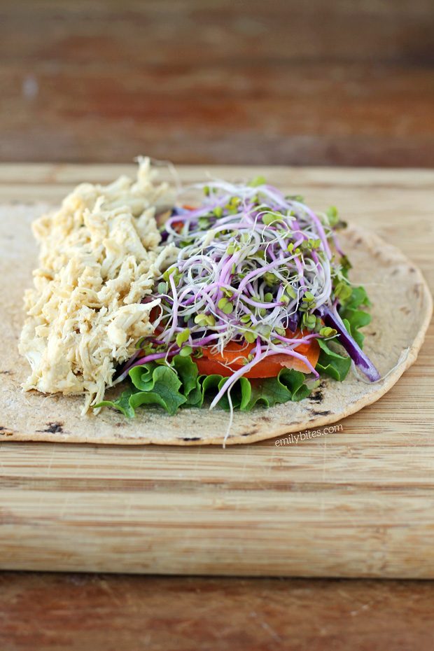Chicken Hummus Veggie Wrap