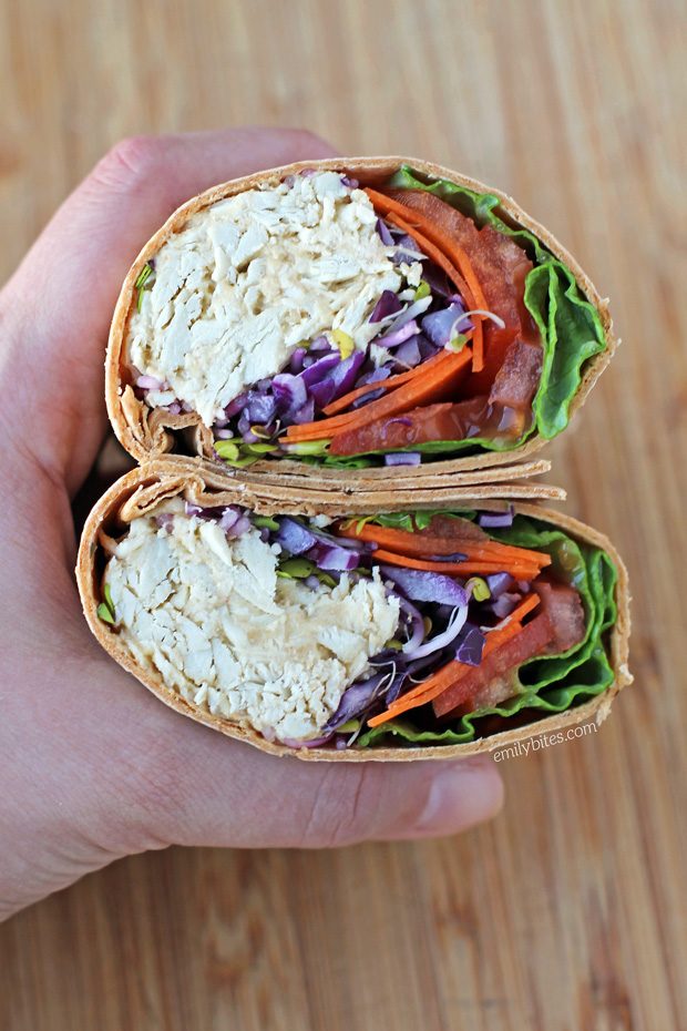 Chicken Hummus Veggie Wrap