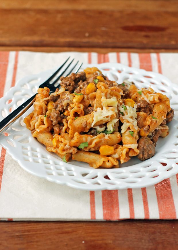 Beef Enchilada Pasta Skillet