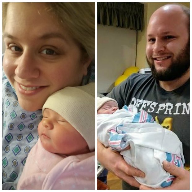 Claire with Mommy and Daddy