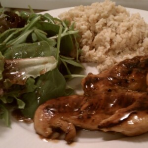 Honey BBQ Chicken Tenders and Cheesy Brown Rice