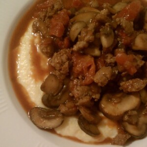 Mushroom & Sausage Ragu with Polenta