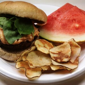 Basil Burgers with Sun-Dried Tomato Mayo