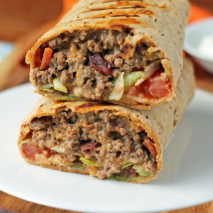 Bacon Cheeseburger Wraps stacked