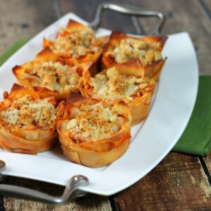 Chicken Parmesan Wonton Cupcakes
