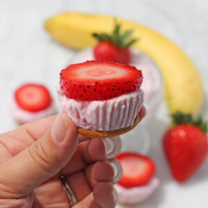 Strawberry Banana Frozen Yogurt Bites