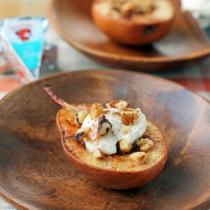 Cheesy Cinnamon Baked Pears