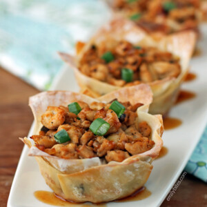 Asian Chicken Wonton Cups