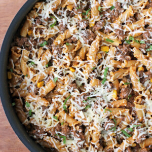 Beef Enchilada Pasta Skillet