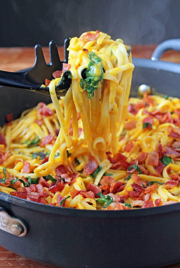Butternut Squash Pasta with Bacon