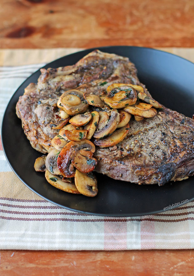 Garlic Herb Mushrooms with Steak