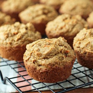 Carrot Muffins on a cooling rack